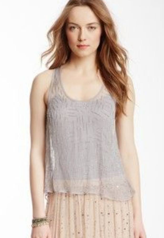 Chan Luu beaded chiffon tank